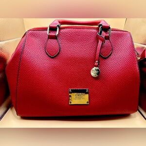 Credi German Large Red Satchel Leather NWOT